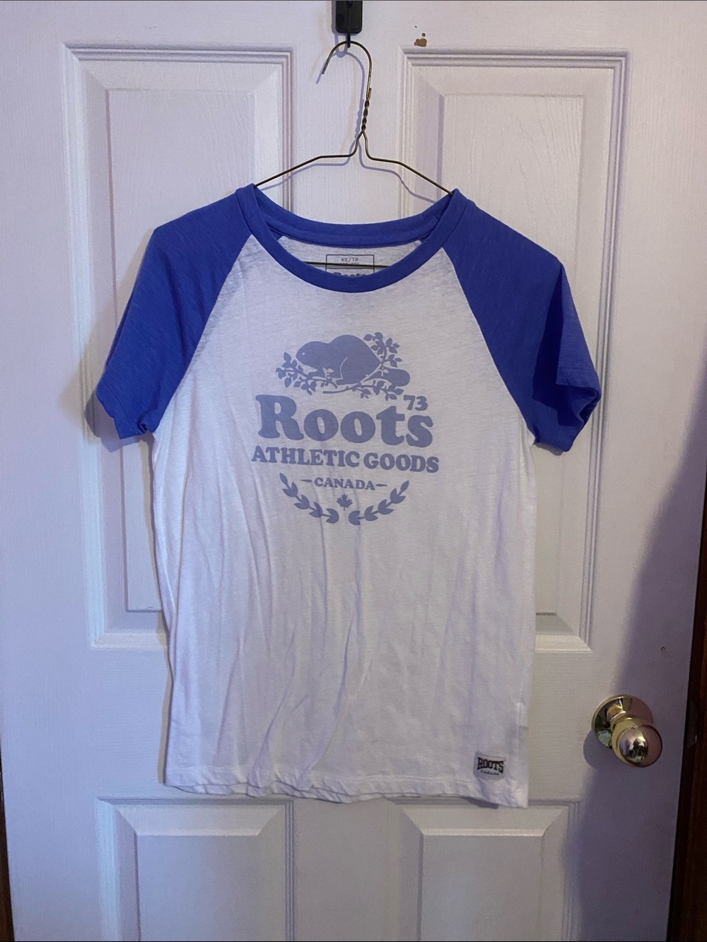 Roots White & Blue Athletic T-Shirt